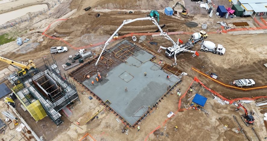 Hospital moves ahead with first concrete pour
